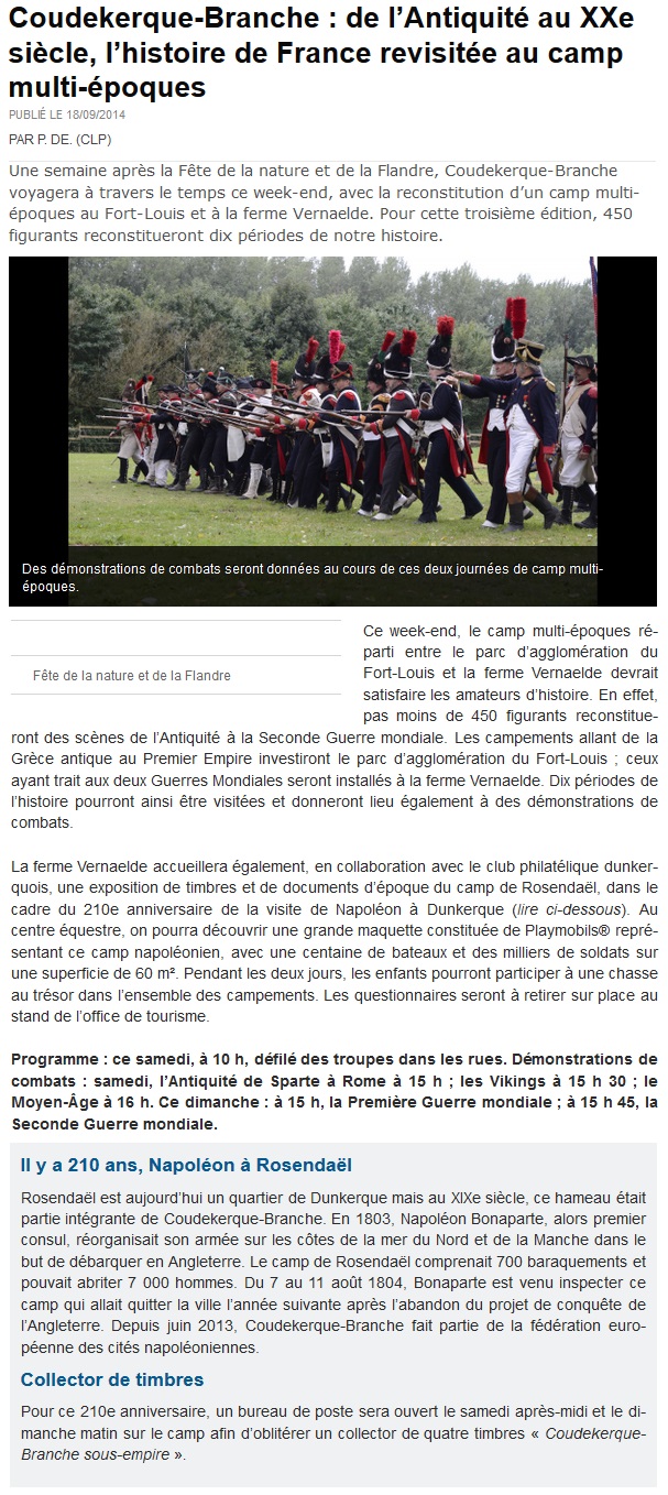 vdn du 18 septembre concernant le camp multi époques 2014