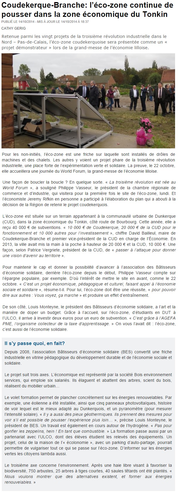 article écozone du 14 octobre 2014