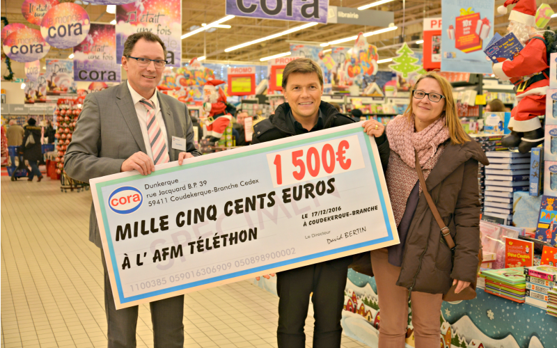 remsie de don au téléthon par cora décembre 2016