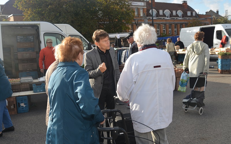 sur le marché du centre ville